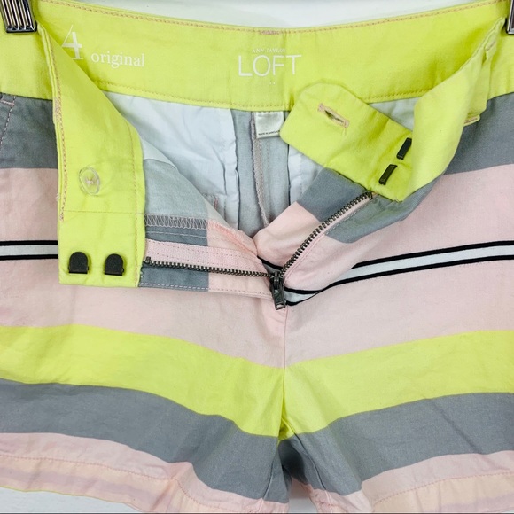 Loft Ann Taylor / Preppy Pastel Yellow Gray Pink - Picture 3 of 8